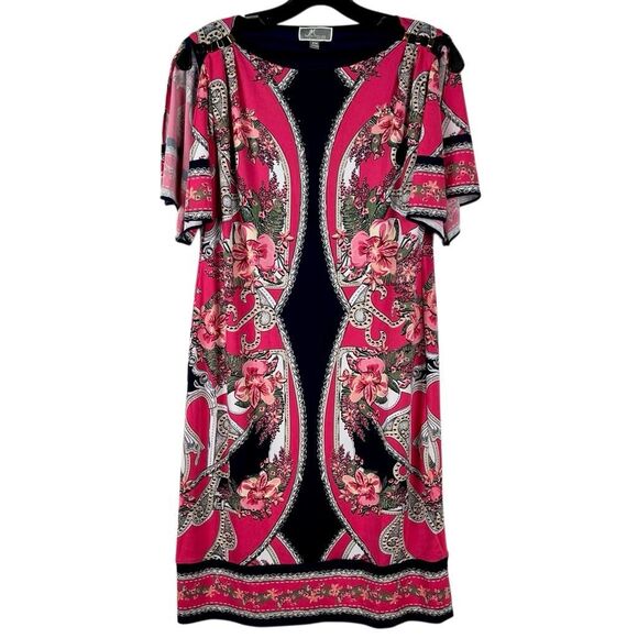 JM Collections Petite Floral Split Sleeve Dress PM - Picture 2 of 15